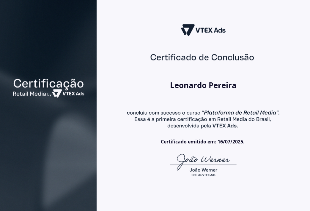 Certificado VTEX Retail Media