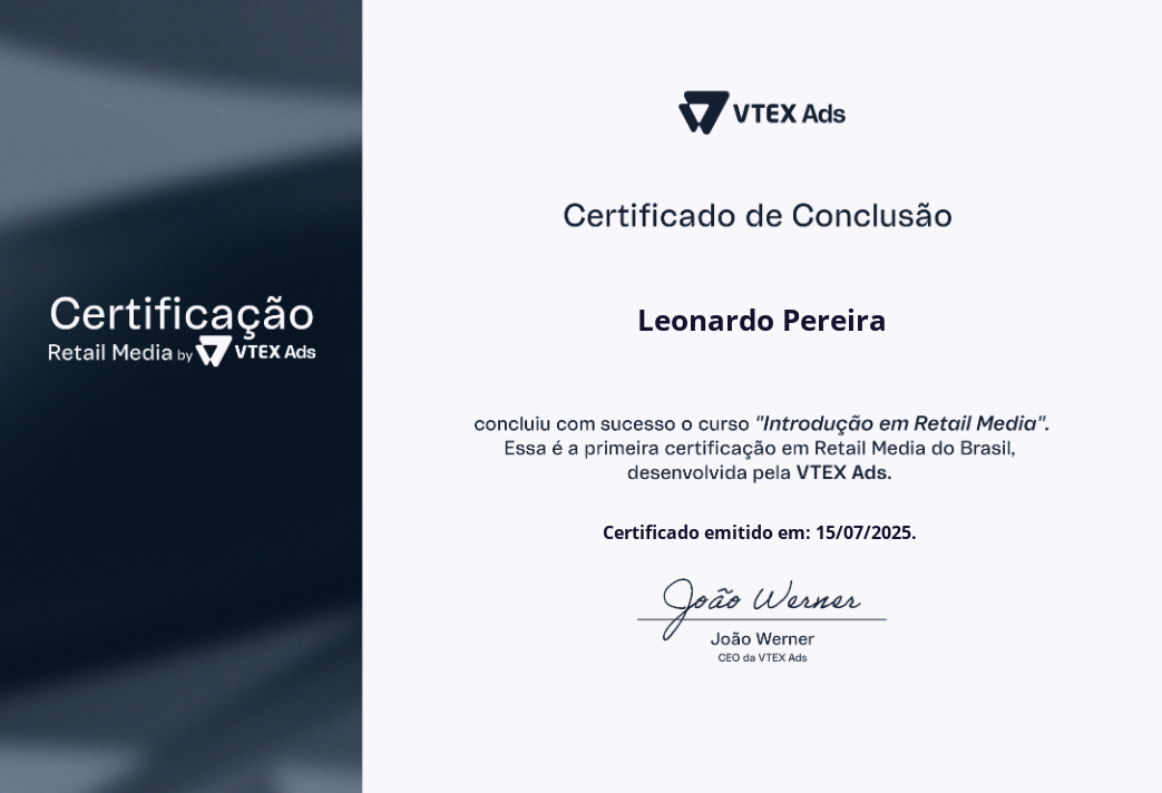 Certificado VTEX Retail Media